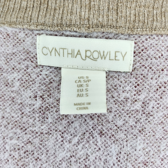 CYNTHIA ROWLEY Patterned Zip Up Sweater - Small - Picture 8 of 8